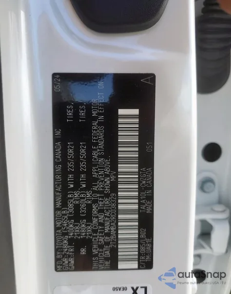 2024 Lexus Rx 350 Base from USA, damaged, VIN 2T2BAMBA2RC038329